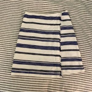LOFT Stripe Wrap Mini Skirt